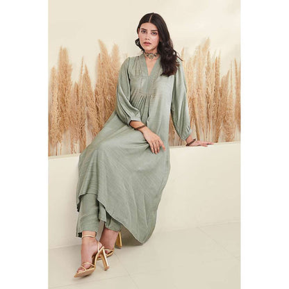 Basanti Kapde aur Koffee Green Kurta and Pant (Set of 2)