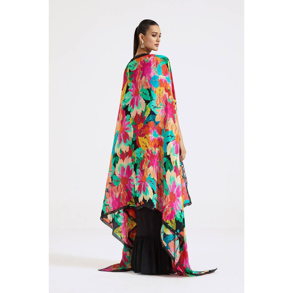 Basanti Kapde aur Koffee Multicoloured Skirt and Blouse with Cape (Set of 3)