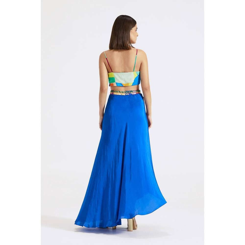 Basanti Kapde aur Koffee Multicoloured Top Skirt and Cape (Set of 3)