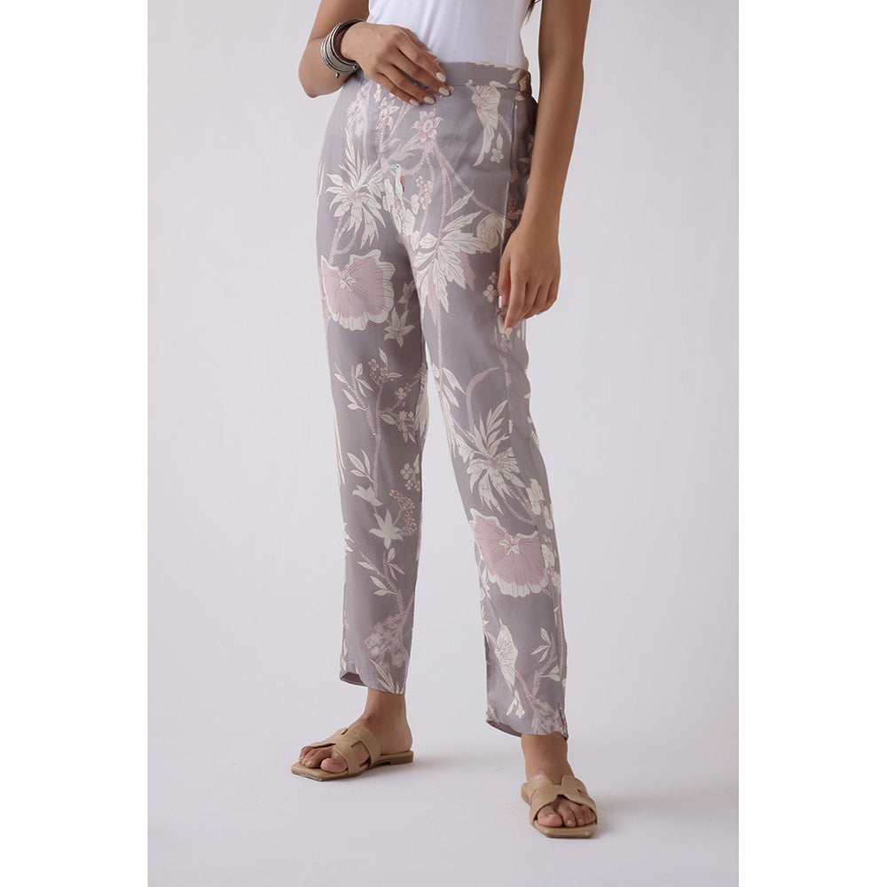 Basanti Kapde aur Koffee Grey Straight Fit Printed Pant