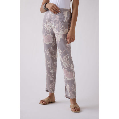 Basanti Kapde aur Koffee Grey Straight Fit Printed Pant