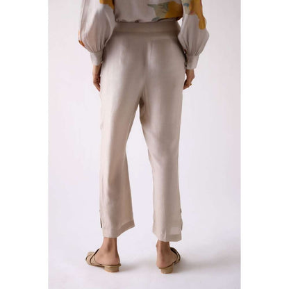 Basanti Kapde aur Koffee Grey Straight Fit Pant
