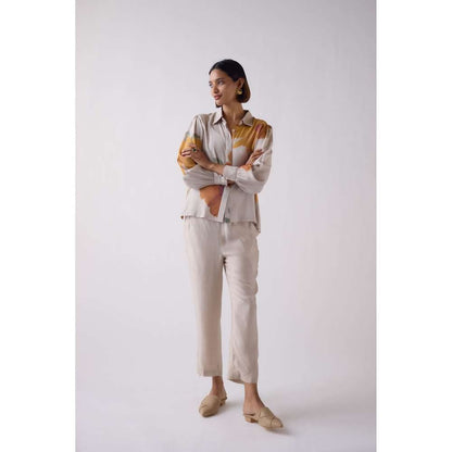 Basanti Kapde aur Koffee Grey Straight Fit Pant