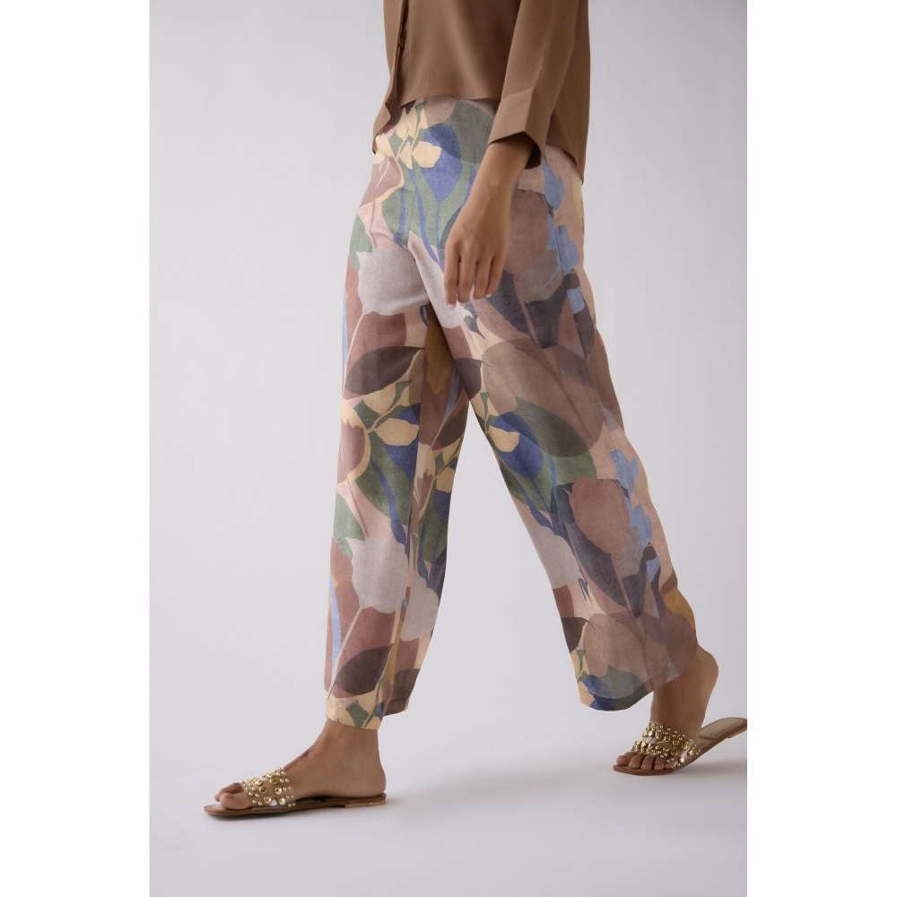 Basanti Kapde aur Koffee Multi-Color Wide Leg Printed Palazzo