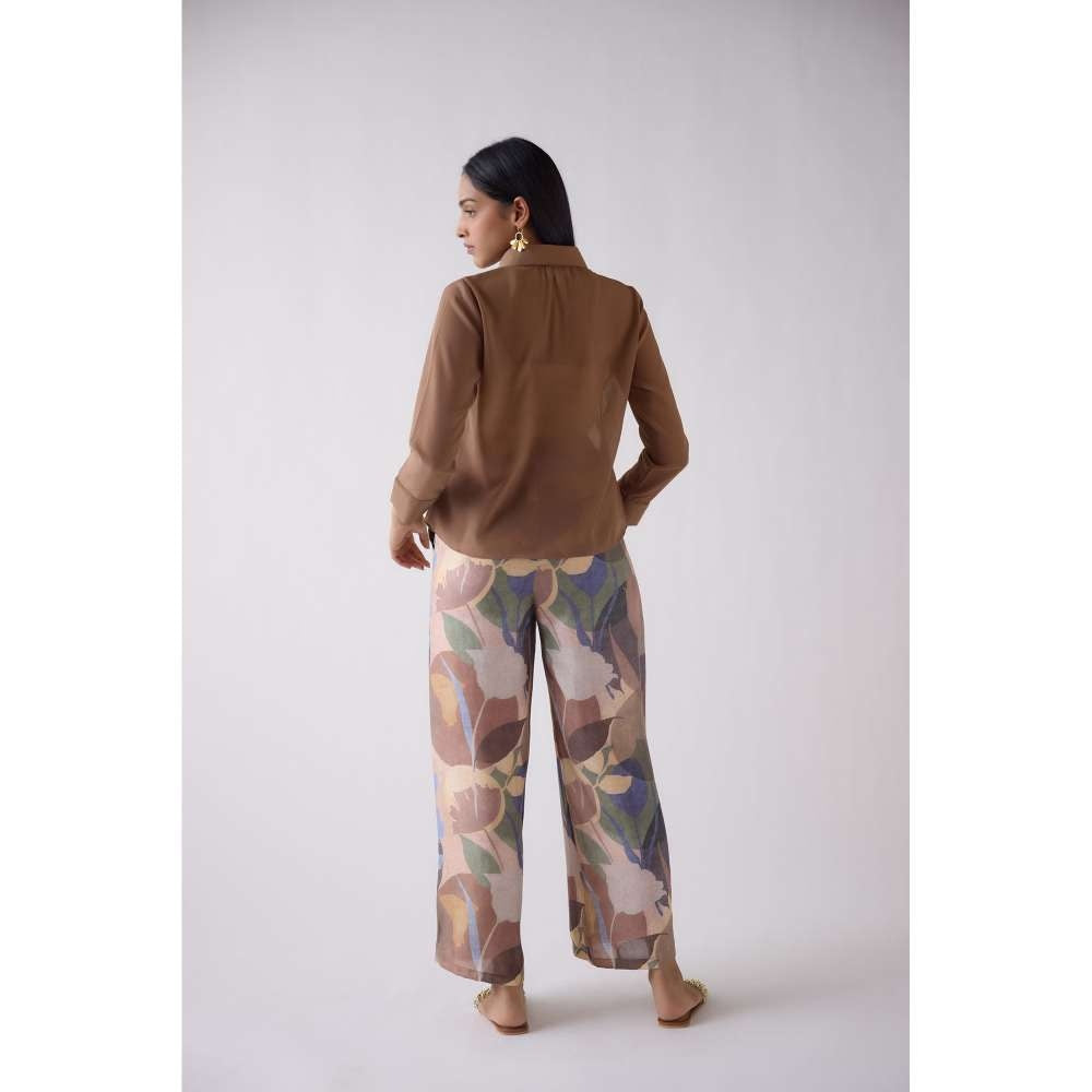 Basanti Kapde aur Koffee Multi-Color Wide Leg Printed Palazzo