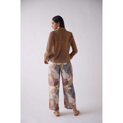 Basanti Kapde aur Koffee Multi-Color Wide Leg Printed Palazzo