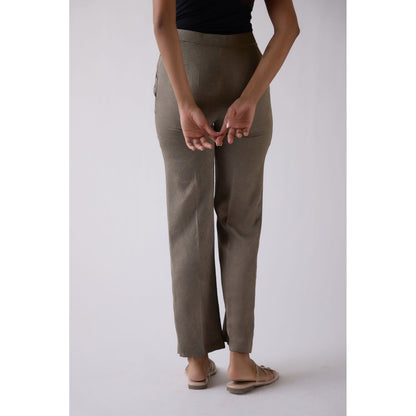 Basanti Kapde aur Koffee Grey Straight Fit Pant