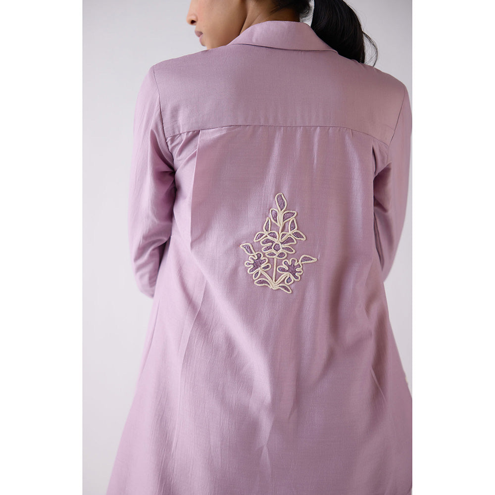 Basanti Kapde aur Koffee Lavender Cotton Silk Co-Ord (Set of 2)