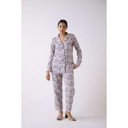 Basanti Kapde aur Koffee Off White Muslin Printed Co-Ord (Set of 2)