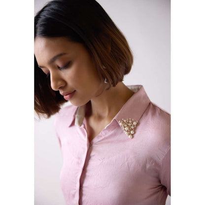 Basanti Kapde aur Koffee Mauve Crushed Silk Tunic