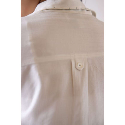 Basanti Kapde aur Koffee White Cotton Blend Shirt