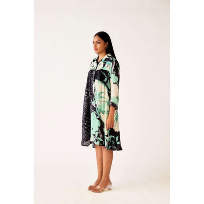 Basanti Kapde aur Koffee Black Crepe Embellished Dress