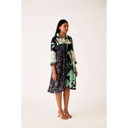 Basanti Kapde aur Koffee Black Crepe Embellished Dress