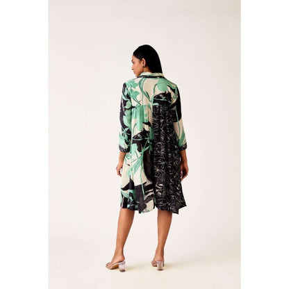 Basanti Kapde aur Koffee Black Crepe Embellished Dress