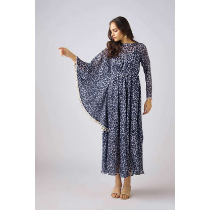 Basanti Kapde aur Koffee Black Crepe Embroidered Dress