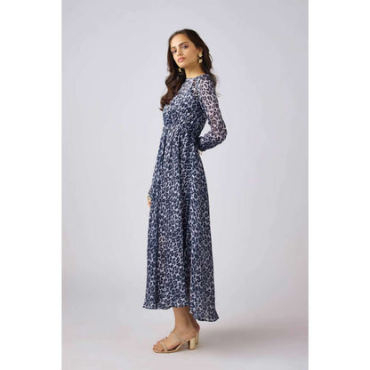 Basanti Kapde aur Koffee Black Crepe Embroidered Dress