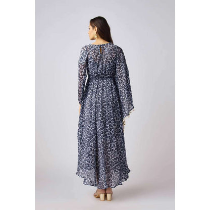 Basanti Kapde aur Koffee Black Crepe Embroidered Dress