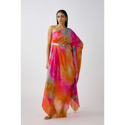 Basanti Kapde aur Koffee Multicolor Crepe Brass Embellished Dress
