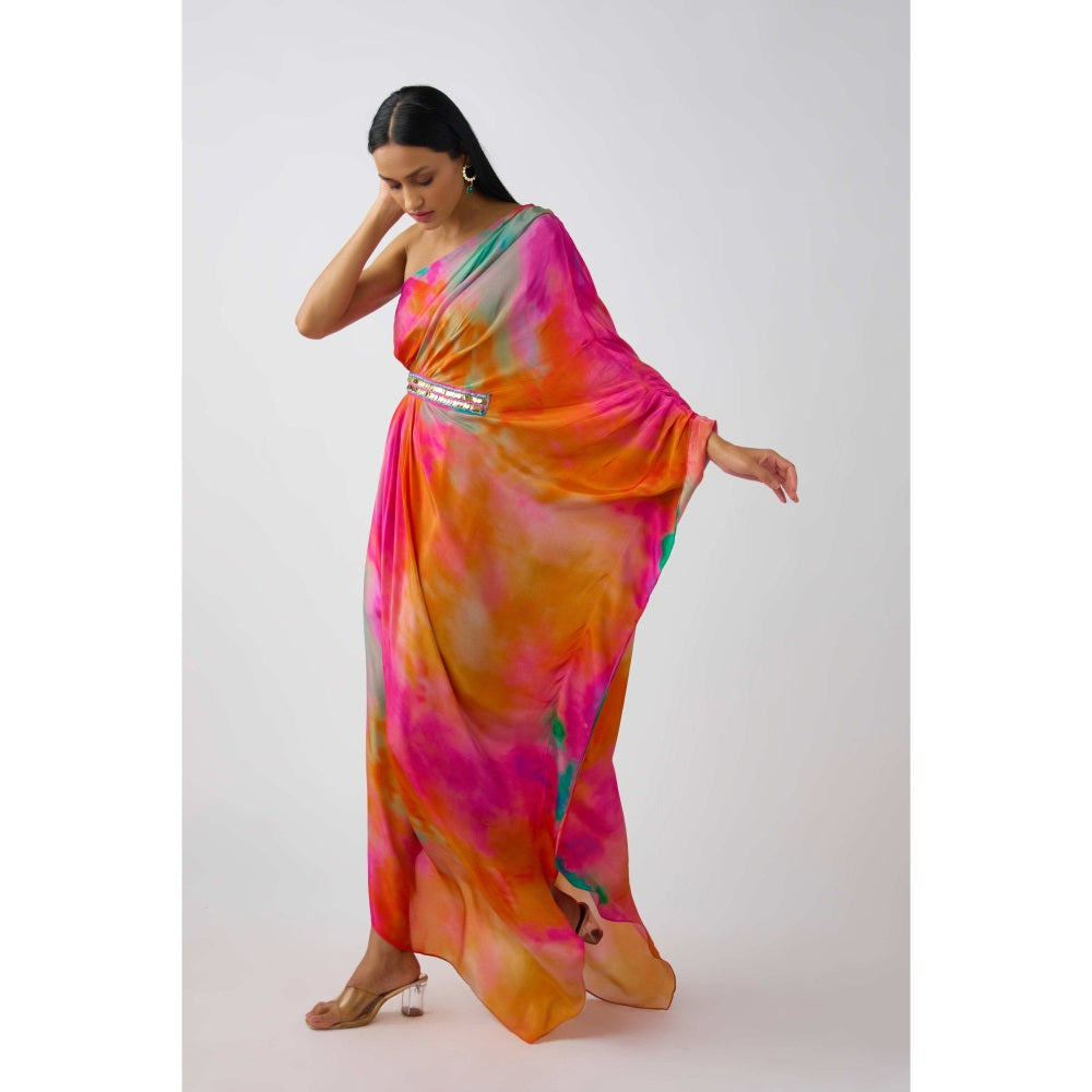 Basanti Kapde aur Koffee Multicolor Crepe Brass Embellished Dress