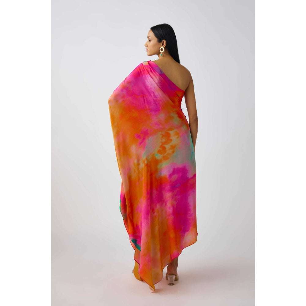 Basanti Kapde aur Koffee Multicolor Crepe Brass Embellished Dress