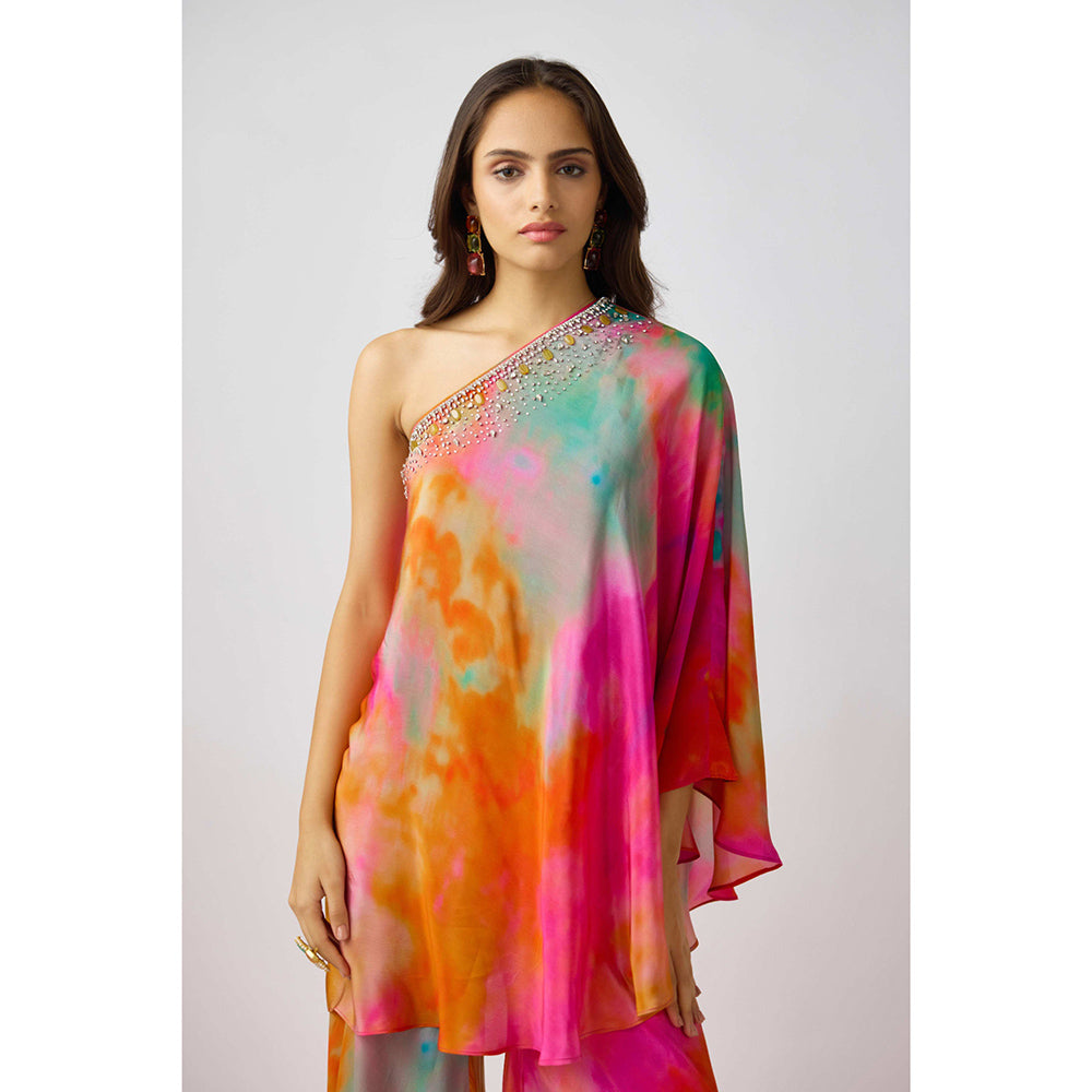 Basanti Kapde aur Koffee Multicolor Crepe Crystals Beads Tunic and Palazzo (Set of 2)