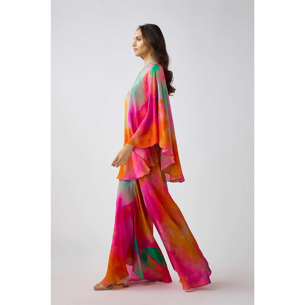 Basanti Kapde aur Koffee Multicolor Crepe Crystals Beads Tunic and Palazzo (Set of 2)
