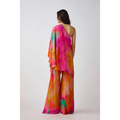 Basanti Kapde aur Koffee Multicolor Crepe Crystals Beads Tunic and Palazzo (Set of 2)