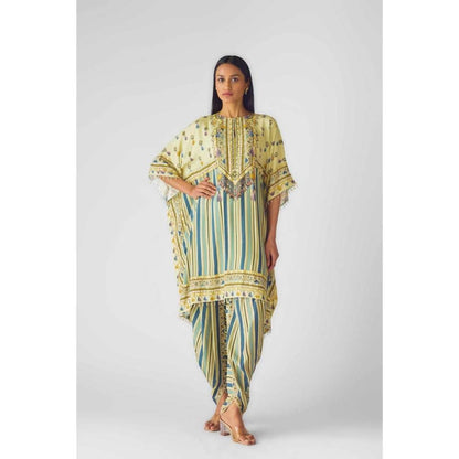 Basanti Kapde aur Koffee Womens Printed Multi-Color Kaftan with Dhoti Pant (Set of 2)