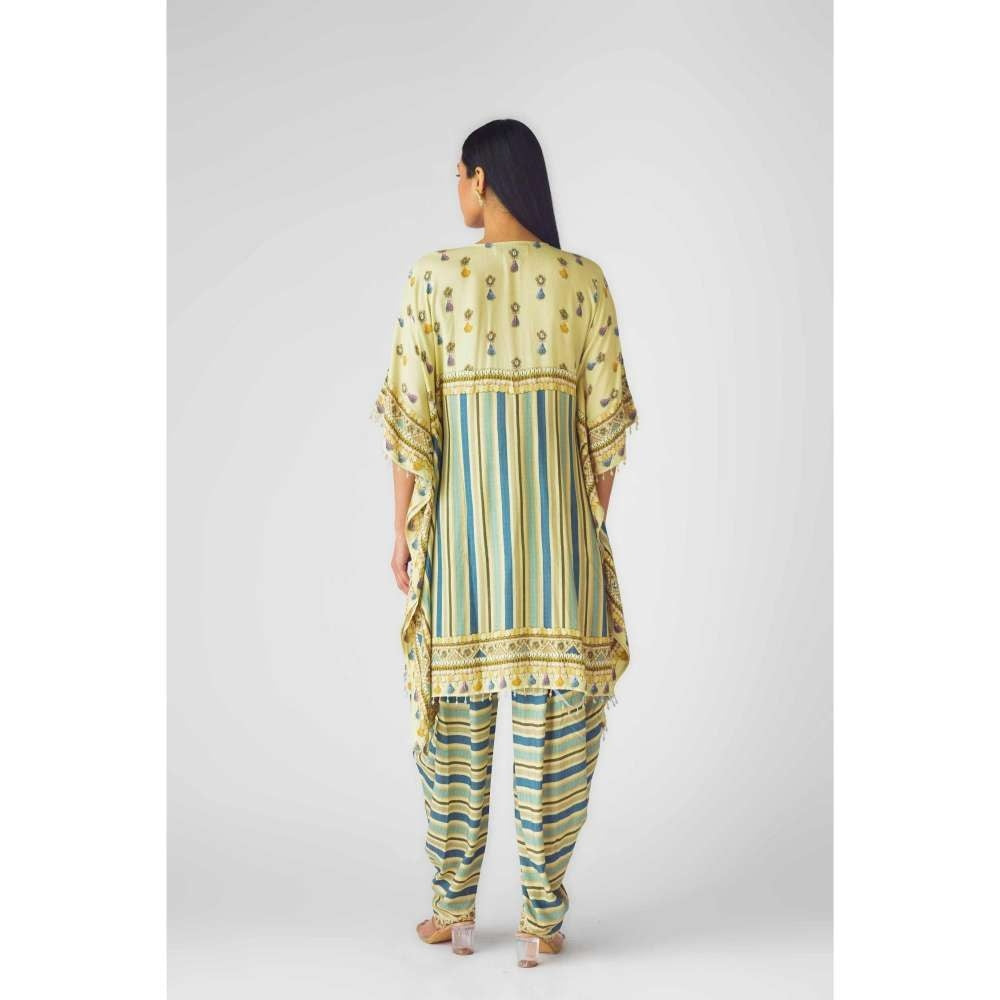 Basanti Kapde aur Koffee Womens Printed Multi-Color Kaftan with Dhoti Pant (Set of 2)