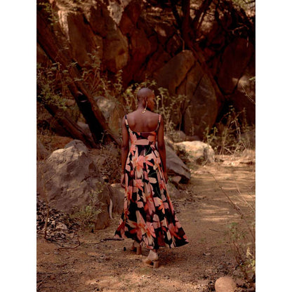Basanti Kapde aur Koffee Multi-Colour The Midnight Flora Muslin Maxi Dress