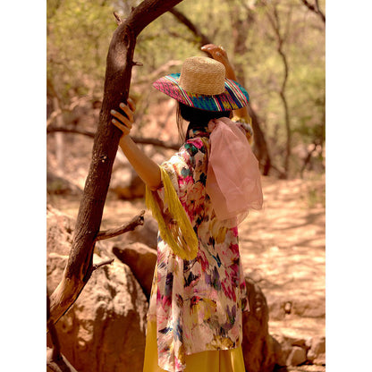 Basanti Kapde aur Koffee Yellow The Brushfire Bloom Cotton Tunic with Pant