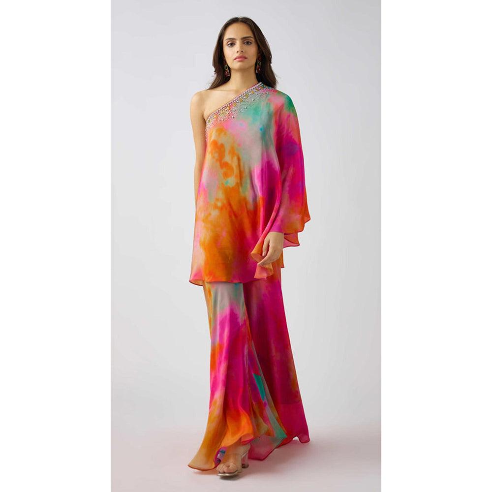 Basanti Kapde aur Koffee The Celestial Dunes Sharara With Bustier And Kaftan