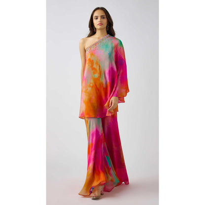 Basanti Kapde aur Koffee The Celestial Dunes Sharara With Bustier And Kaftan
