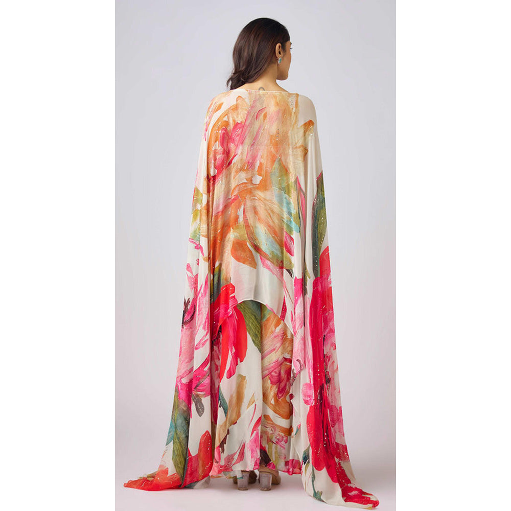 Basanti Kapde aur Koffee Multi Kaftan Sharara With Cape