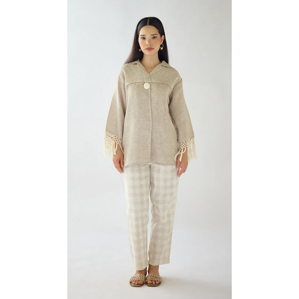 Basanti Kapde aur Koffee Ivory Stone Drift Jute Shirt
