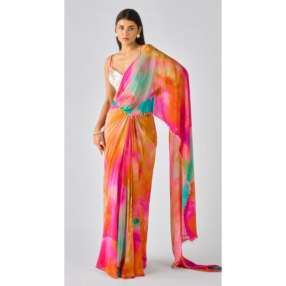 Basanti Kapde aur Koffee The Sunlit Horizon Pre-Draped Saree with Stitched Blouse