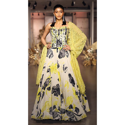 Basanti Kapde aur Koffee The Garden Of Eclipse Lehenga with Corset Blouse and Dupatta