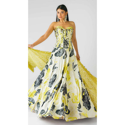 Basanti Kapde aur Koffee The Garden Of Eclipse Lehenga with Corset Blouse and Dupatta