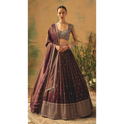 Basanti Kapde aur Koffee The Winewood Whisper Lehenga with Blouse and Dupatta