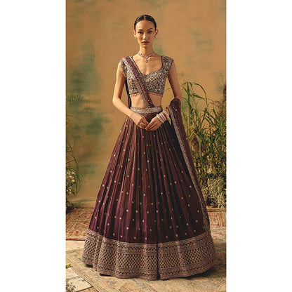 Basanti Kapde aur Koffee The Winewood Whisper Lehenga with Blouse and Dupatta