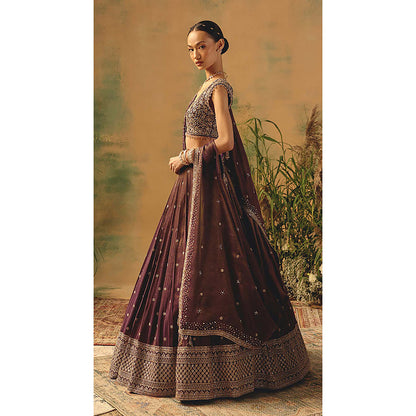 Basanti Kapde aur Koffee The Winewood Whisper Lehenga with Blouse and Dupatta