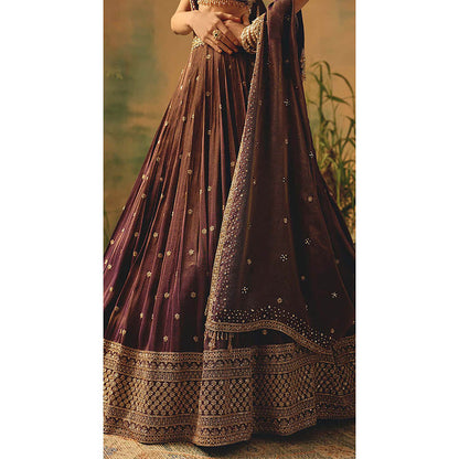 Basanti Kapde aur Koffee The Winewood Whisper Lehenga with Blouse and Dupatta