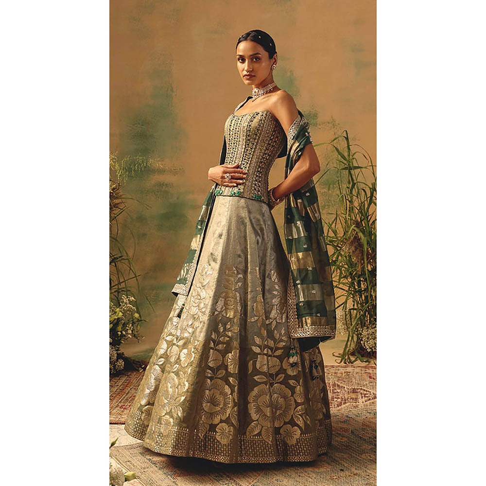 Basanti Kapde aur Koffee The Sage Bloom Lehenga with Corset Blouse and Dupatta