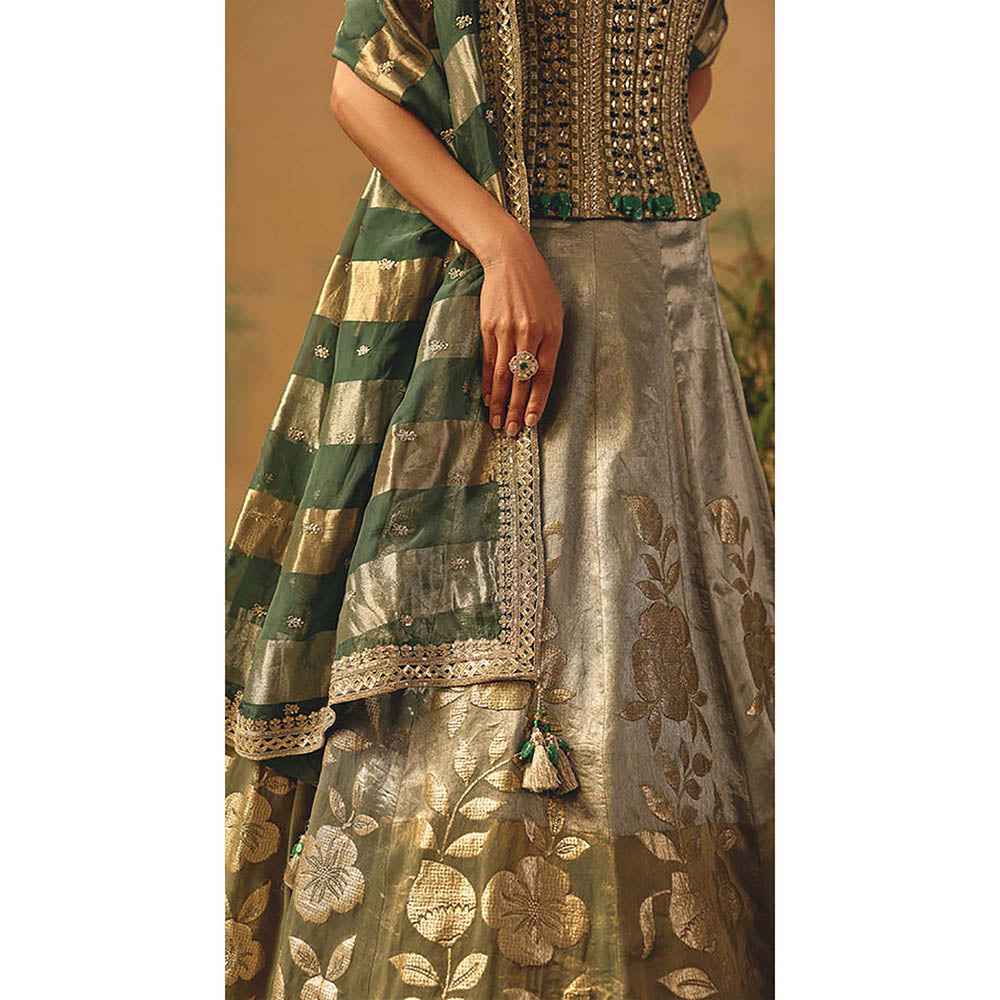 Basanti Kapde aur Koffee The Sage Bloom Lehenga with Corset Blouse and Dupatta