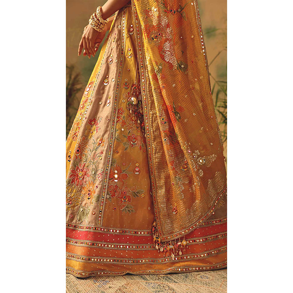 Basanti Kapde aur Koffee The Ochre Reverie Lehenga with Blouse and Dupatta