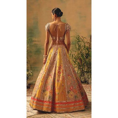 Basanti Kapde aur Koffee The Ochre Reverie Lehenga with Blouse and Dupatta