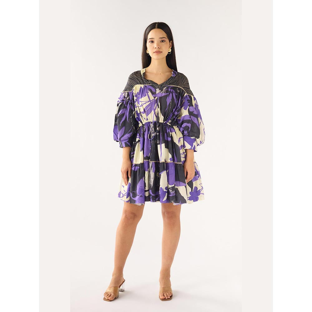 Basanti Kapde aur Koffee Purple Muslin Whimsy Dress