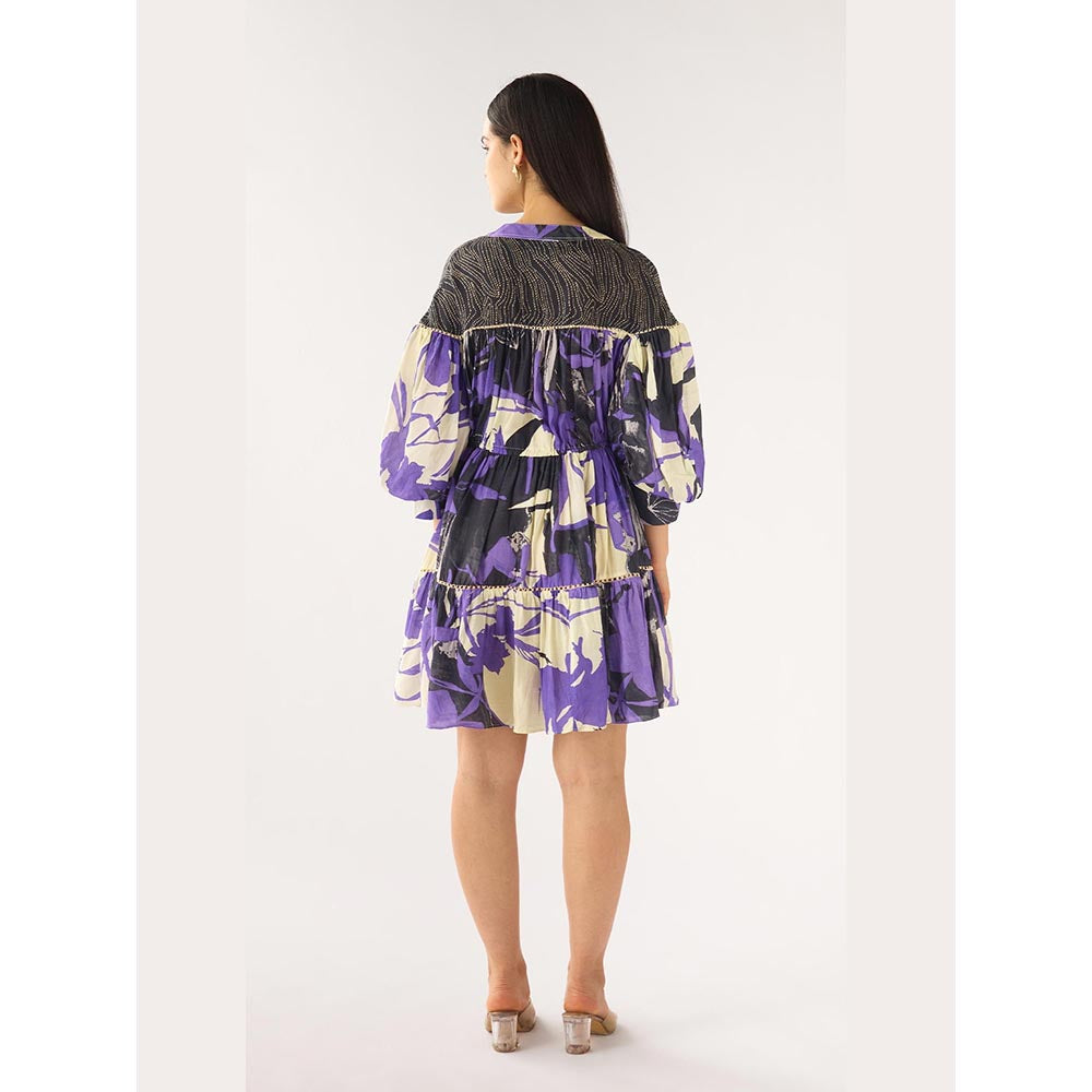 Basanti Kapde aur Koffee Purple Muslin Whimsy Dress