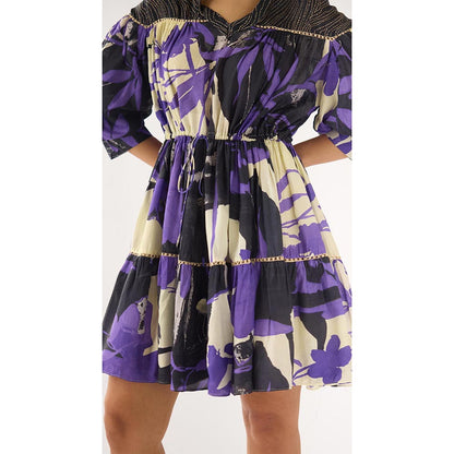 Basanti Kapde aur Koffee Purple Muslin Whimsy Dress