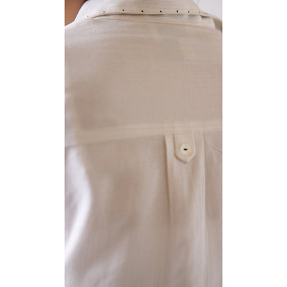 Basanti Kapde aur Koffee Ivory Cotton Blend Shirt
